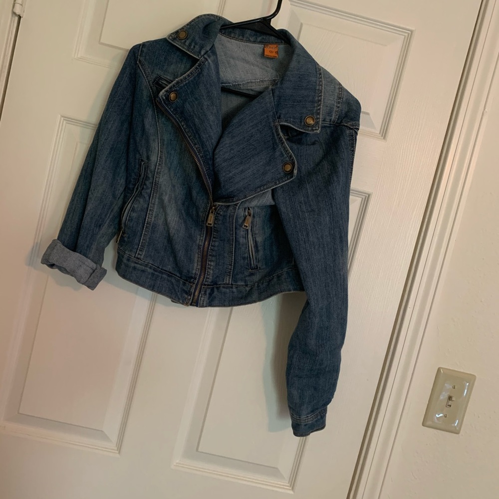 Denim moto jacket